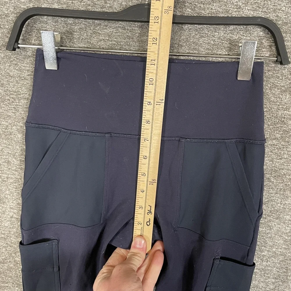 Alo Yoga Leggings Womens Small Blue High Waist Cargo Pockets Ankle Yoga Athletic